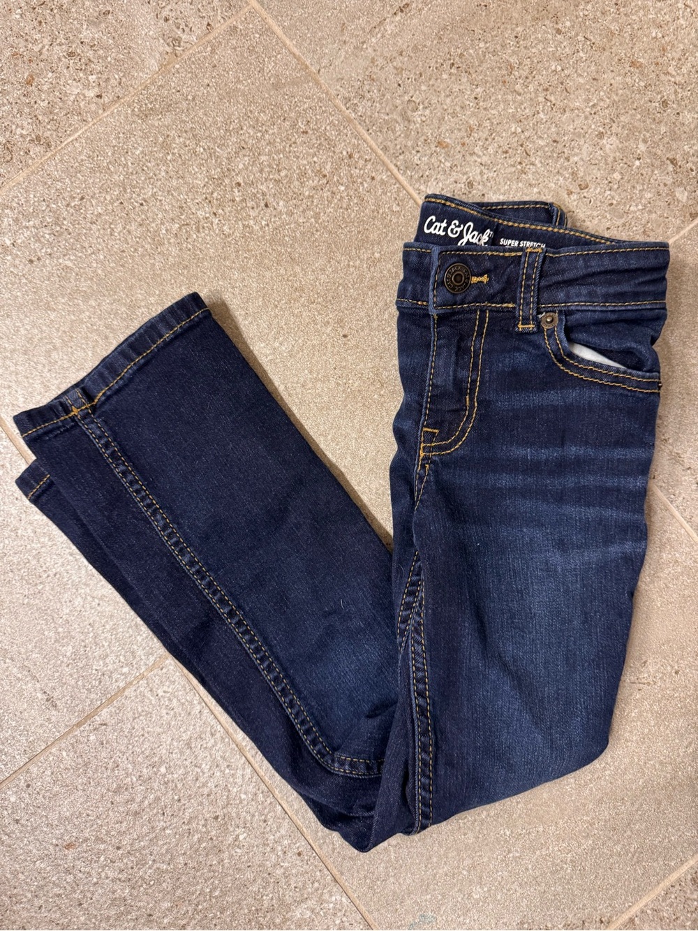 Cat & Jack Navy Skinny Jeans with Contrast Stitching